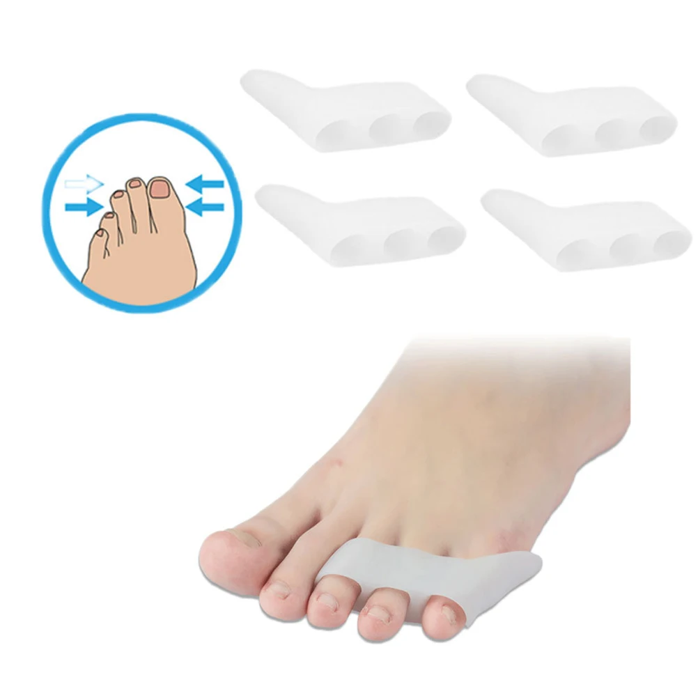 

2 Pairs Silicone Finger Toe Protector Toe Separators Stretchers Straightener Bunion Protector Pain Relief Foot Care