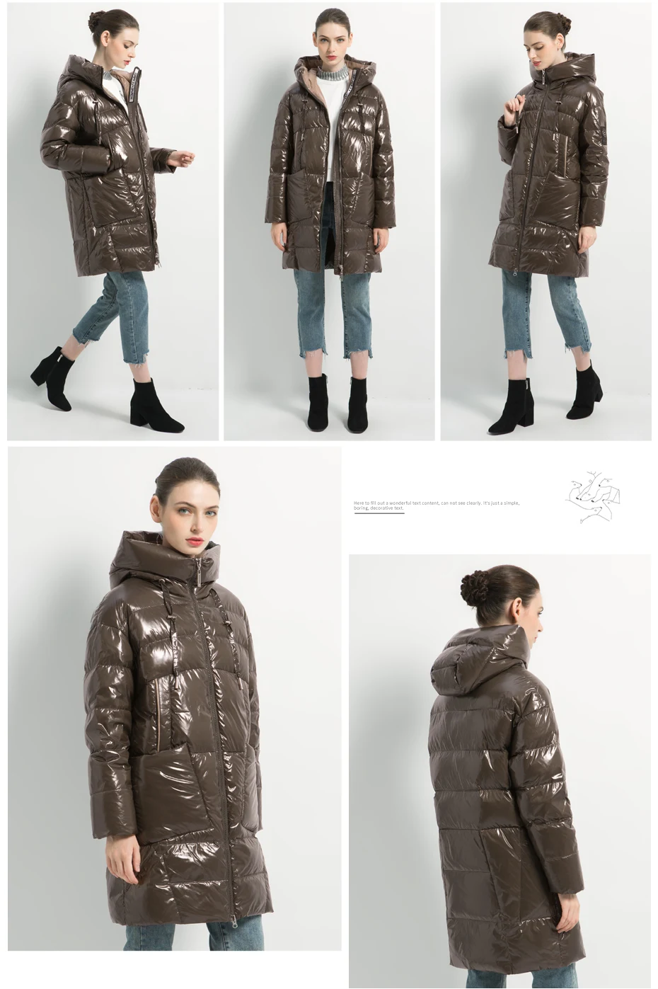 ICEbear2019 Новая зимняя женская куртка с капюшоном Женское пальто мода женская одежда высокого качества хлопок одежда бренд одежды GWD19504I