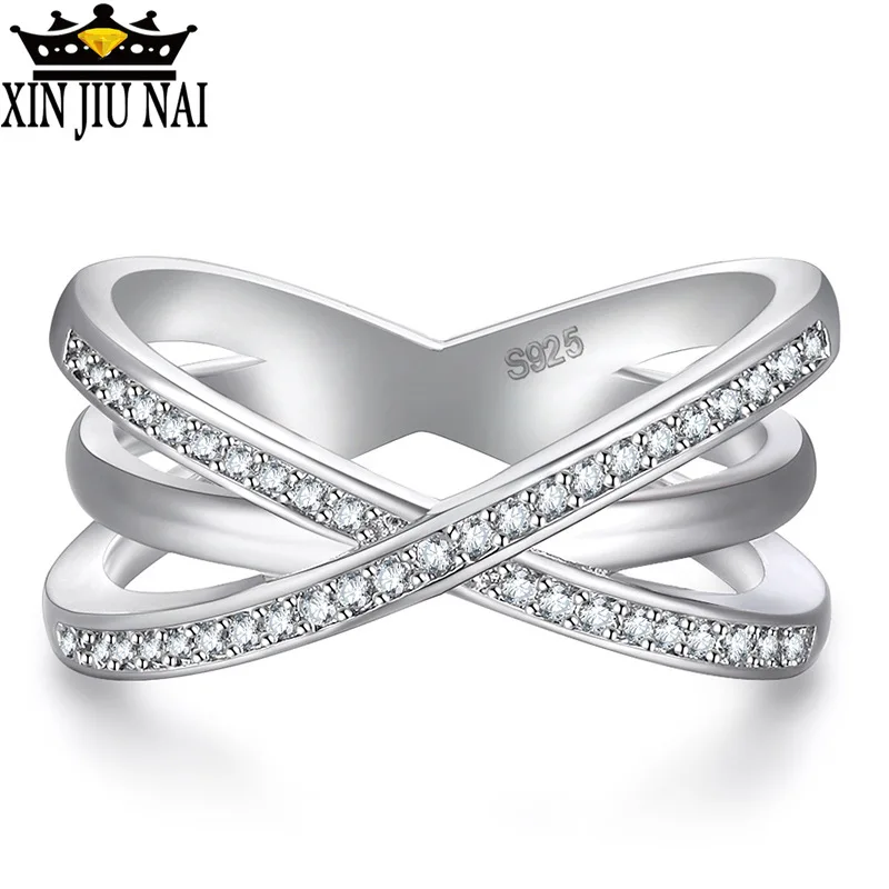 Женское кольцо из серебра 925 пробы с крестом X-образной формы | Украшения и