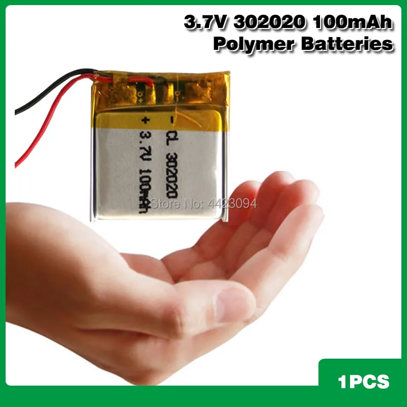 

3.7V 100mAh 20*20*3mm lithium-ion li ion Polymer batteries 302020 For Tachograph MP3 GPS Bluetooth earphone Rechargeable Battery