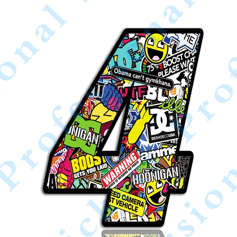 Красочный виниловый автомобиль с черепом цифрами бомбой Мотокросс Мотоцикл