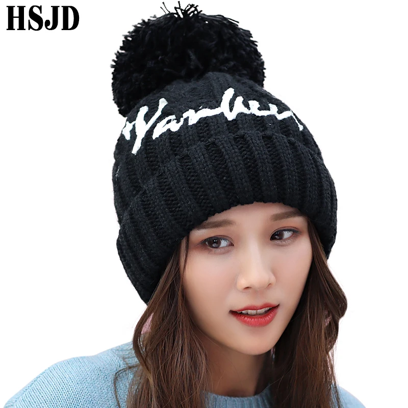 Женская вязаная шапка толстая теплая зимняя женская шерстяная с подкладкой для