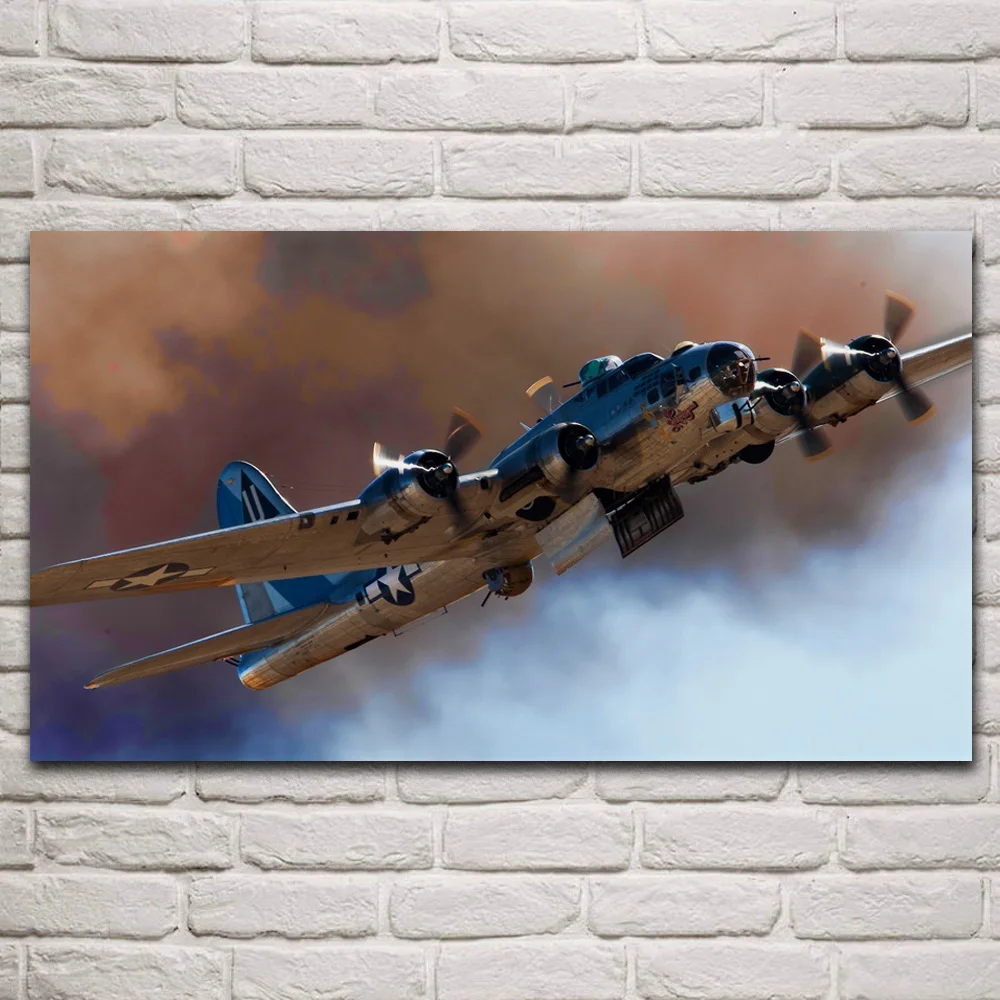 

Sentimental journey mood b 17g bomber military artwork fabric posters on the wall picture home art living room decoration KP848