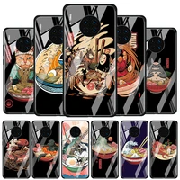 great ramen wave japan tempered glass cover for huawei y6 y7 y9 y5p y6p y8s y8p y9a p smart z 2019 2020 2021 phone case