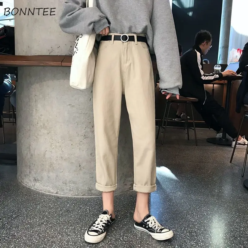 Джинсы женские шикарные свободные Простые повседневные универсальные в