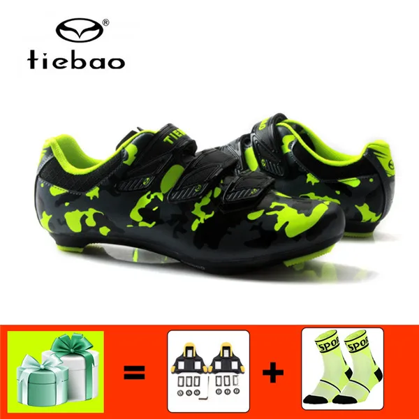 TIEBAO/Обувь для верховой езды; sapatilha ciclismo; SPD-SL; бутсы; самозакрывающиеся; дышащая обувь для шоссейного велоспорта; обувь для триатлона и велосипеда - Цвет: shoes and splint