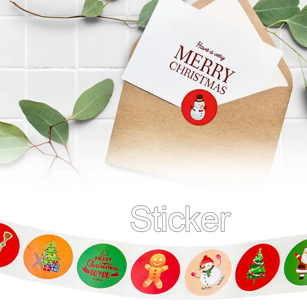 

500Pcs/Roll Christmas Envelope Seal Sticker Gift Label Stickers Xmas Decoration