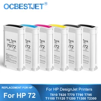 third party brand for hp 72 compatible ink cartridge with pigment ink for hp t610 t620 t770 t790 t795 t1100 t1120 t1200 t1300