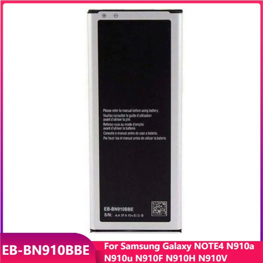 

Original Phone Battery EB-BN910BBE For Samsung Galaxy NOTE4 N910a N910u N910F N910H N910V NOTE 4 Replacement Batteries 3220mAh
