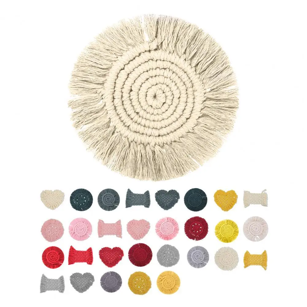 

Coaster Hand-woven Multi-purpose Table Decor Cotton Coffee Cup Mat for Drink
