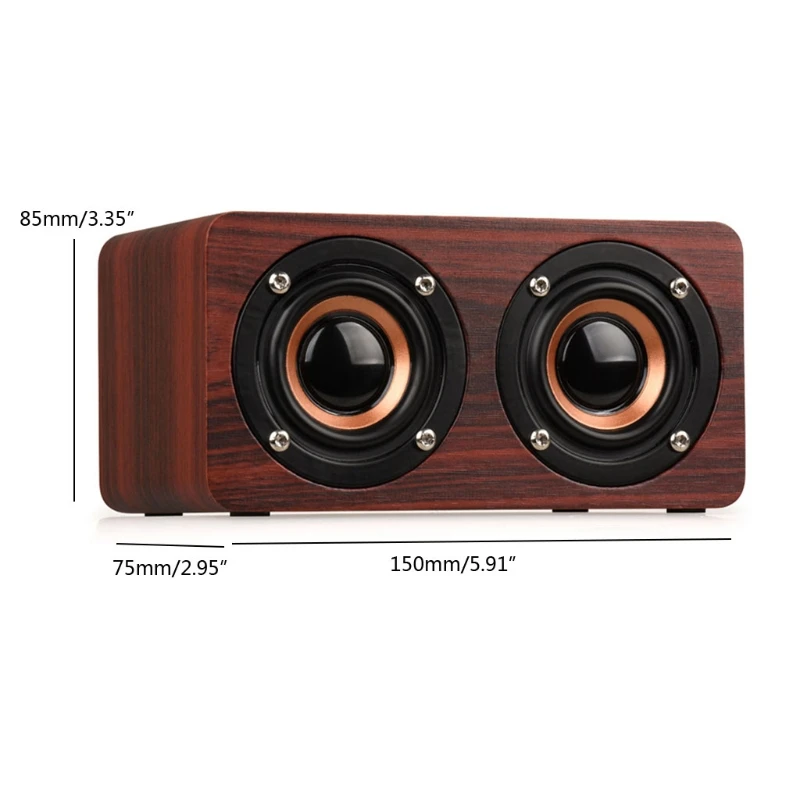 

Wireless Bluetooth Mini Wooden Speaker Combination Double Speaker Portable Stereo Loudspeaker with 2 Horn Multimedia