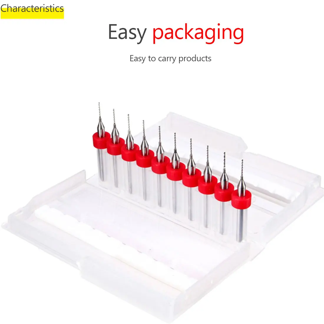 

10pcs 0.3-1.2mm Print Circuit Board Drill Bits Carbide Micro Drill Bits CNC PCB Twist Drill for Stainless Steel /Copper /Amber