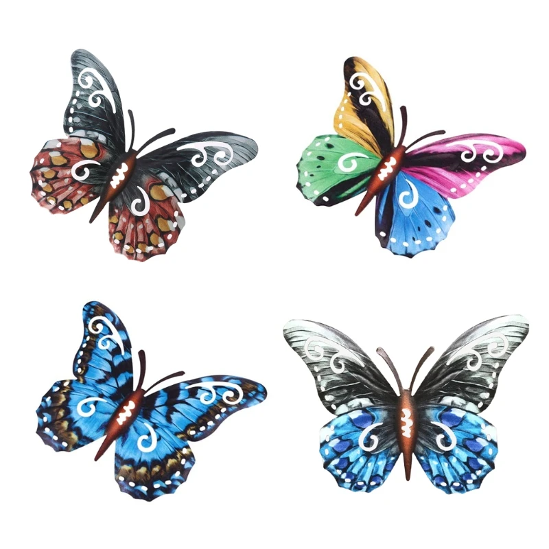 

Metal Butterfly Wall Art Decor Butterfly Hanging Wall Decor Colorful Garden Wall Sculptures for Bedroom Living Room Office