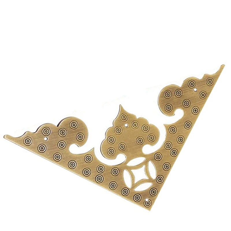 

ASDS-Antique Retro Hinges with Screws with 4 Pieces of Antique Brass Hollow Pattern Corner