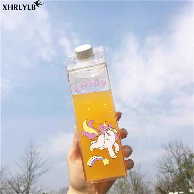 XHRLYLB креативная коробка для молока в форме единорога бутылка воды портативная