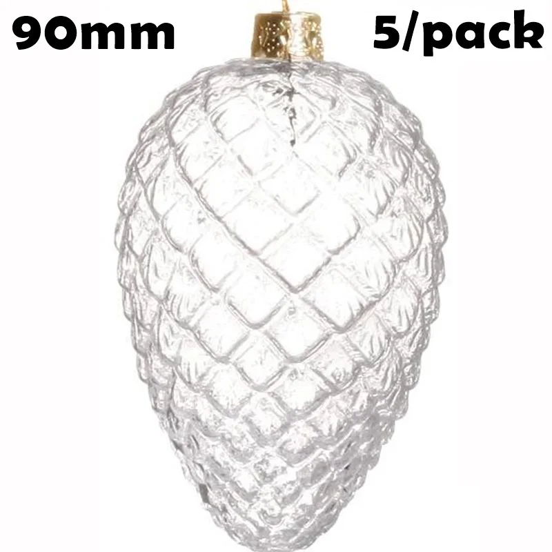 

5 шт., стеклянные елочные шары, 90х60 мм