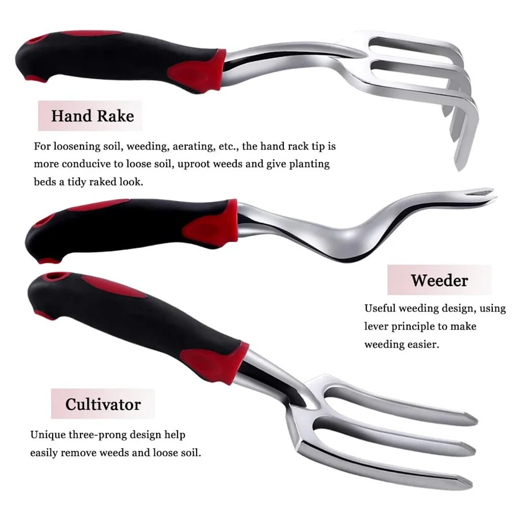 

Gardening Tool Set, 5 PCS Heavy Duty Aluminum Garden Hand Tools Kit