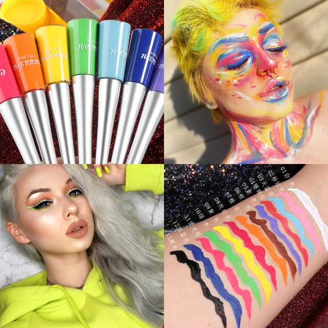 17 Colors Neon Liquid Eyeliner Pencil Waterproof Colorful Blue Green Yellow White Eye Liner Pen Women Makeup Eyes Cosmetics 2