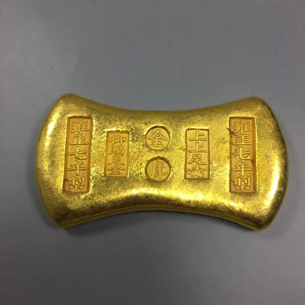 

Изысканный латунный позолоченный античный Императорский золотой маленький золотой слиток