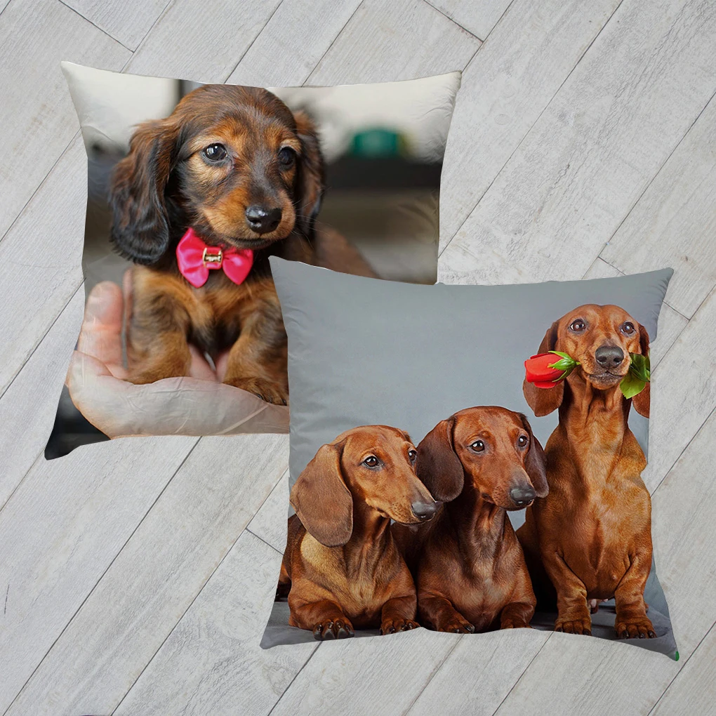 1 шт. 45*45 см милая собака подушка чехол Wirehaired подушки с таксой диван кровать автомобиль подушка чехол Спальня украшение в виде таксы Подушка бухта