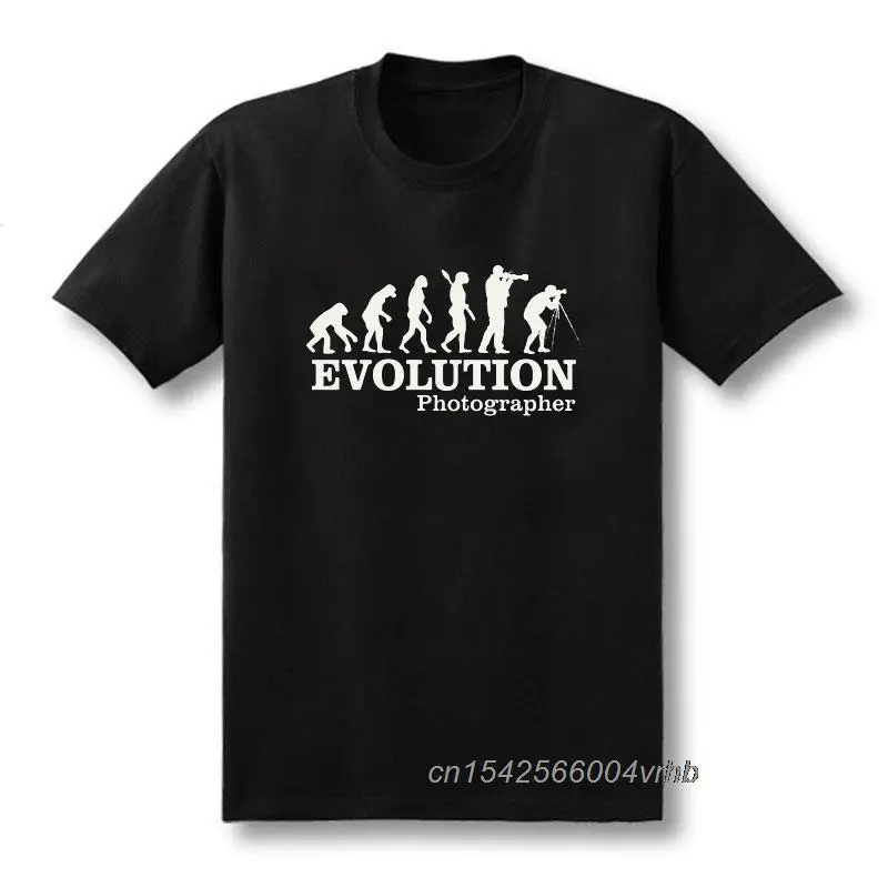 

New Graphic Photographer Evolution Men T-Shirt Funny Cameraman Men Cotton Short Sleeve T Shirts Photography Tees