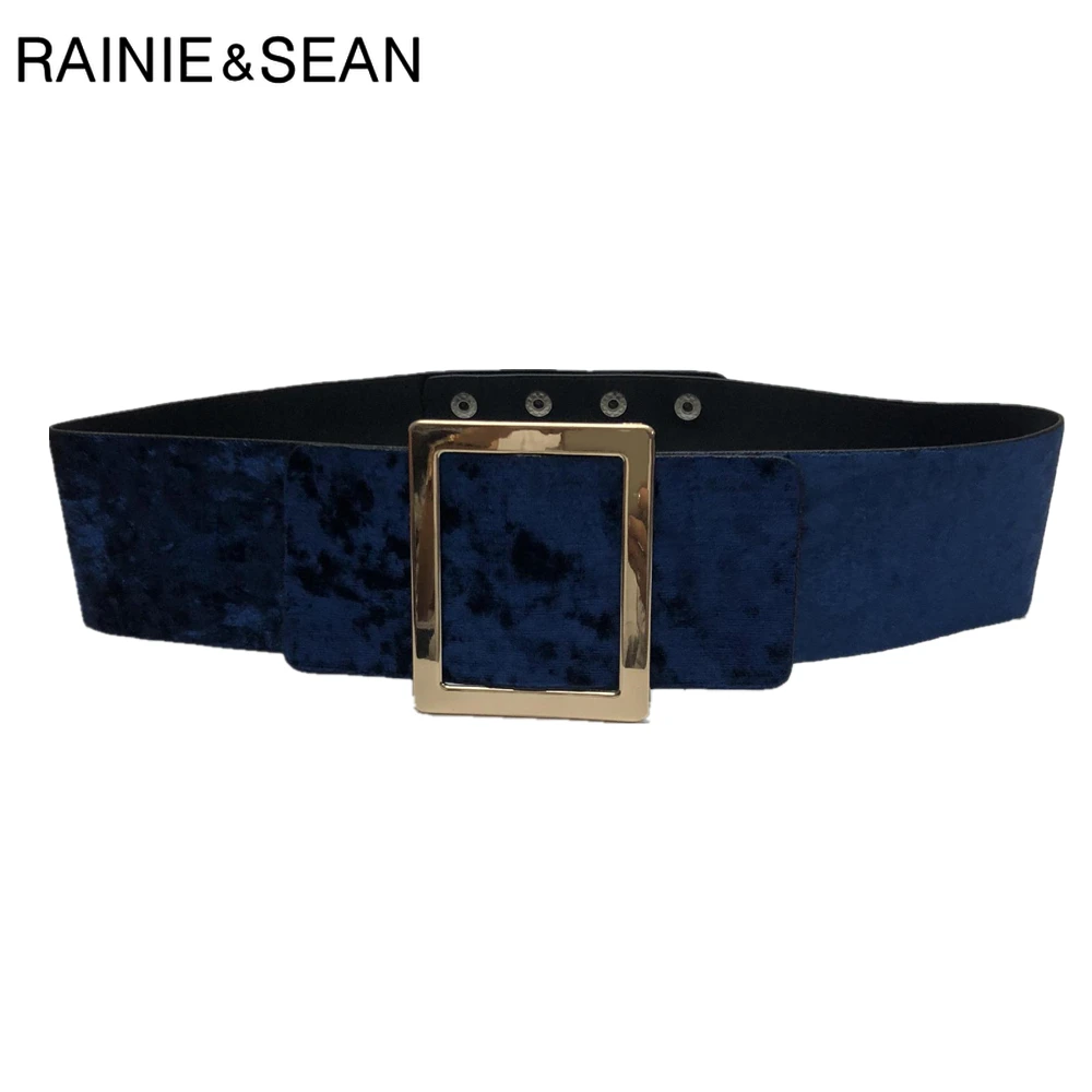 Ремень из искусственной кожи Женский винтажный пояс с широким поясом Синий