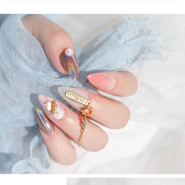 1 коробка голографический блестящий для ногтей зеркальная Хромовая Лазерная