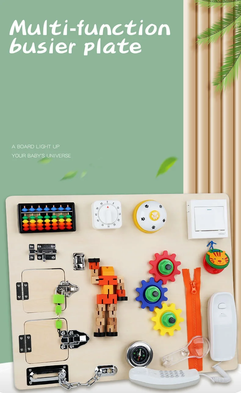 

BusyBoard Latch Toddlers Sensory Board Lock toy Montessori toy Skills Play game Basic For Kid Toddler Diy Wood Toy Elements Part