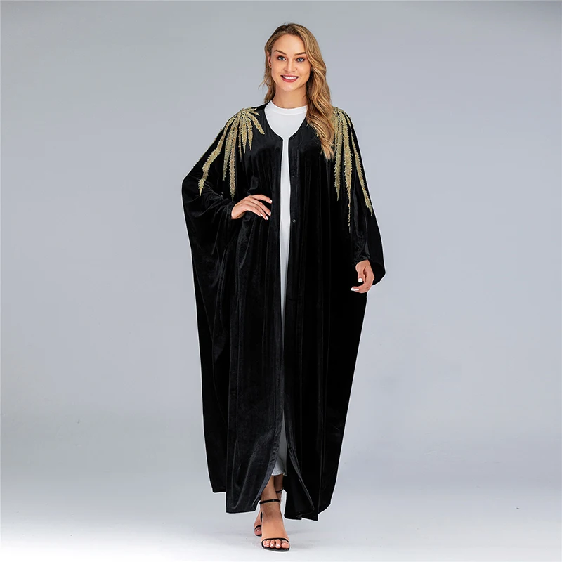 Velvet Abaya Kimono Terciopelo Mujer Hijab Muslim Dress Women Turkish Dresses Islam Clothing Saudi Caftan Dubai Kaftan Djellaba