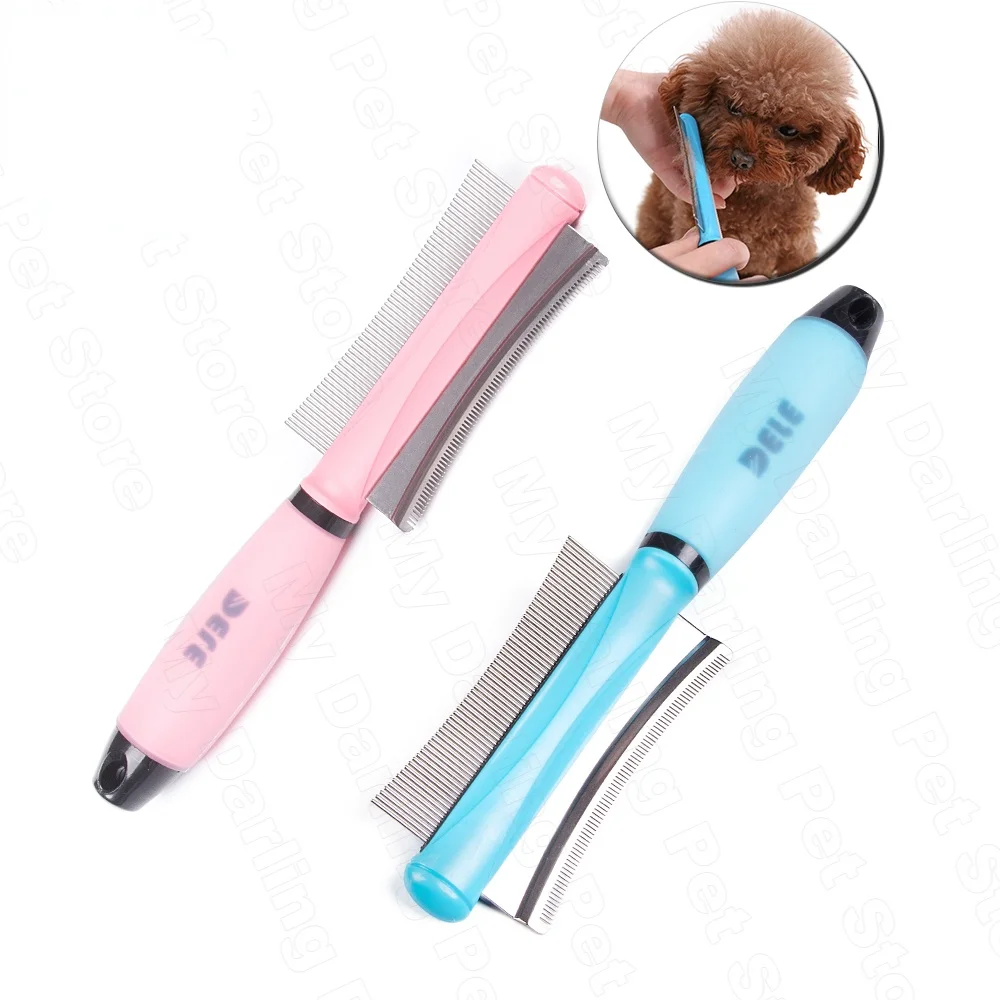 Pet Hair Comb for Cat Dog Hair Remover Double-sided Easy Deshedding Brush for Cat Grooming Tool for Long Small Hair Dog