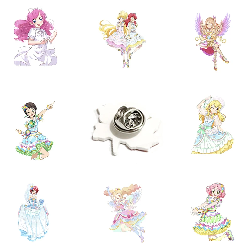 Bandai акриловые заколки для лацканов Aikatsu Sweet Hoshimiya Ichigo эпоксидная смола значки