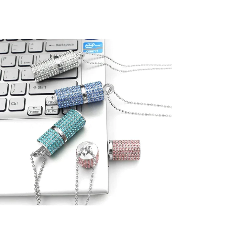 

USB 3.0 3.1 crystal necklace Usb Flash Drive 128gb Pendrive 16GB Flash Disk Pen Drive 32g 64g 256G Thumbdrives Memoria Usb gift