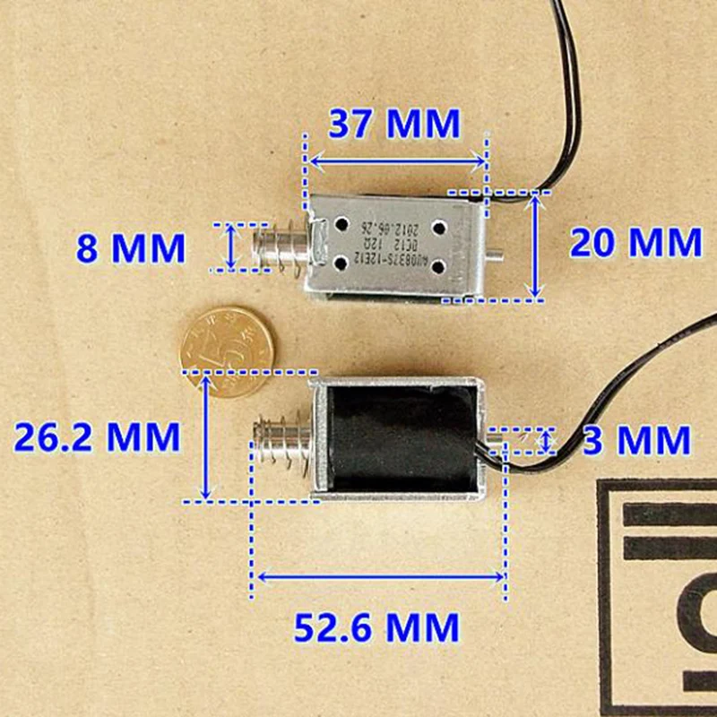 Микро Электрический магнит с пружинным стержнем 12 В постоянного тока 10 8 Вт