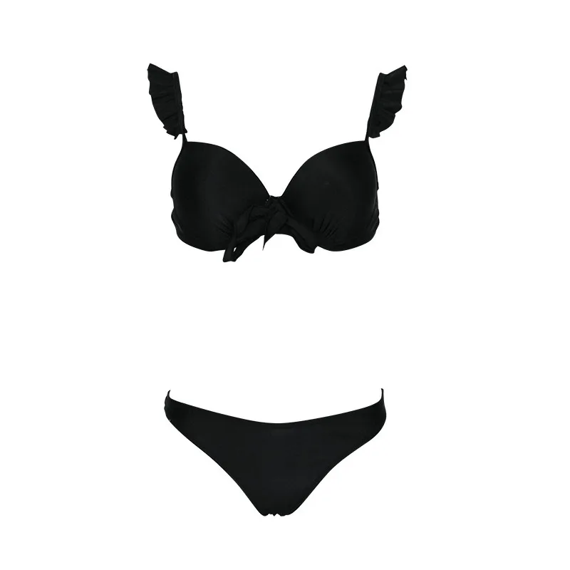 2019 сексуальный гофрированный передний узел галстук бикини купальный костюм