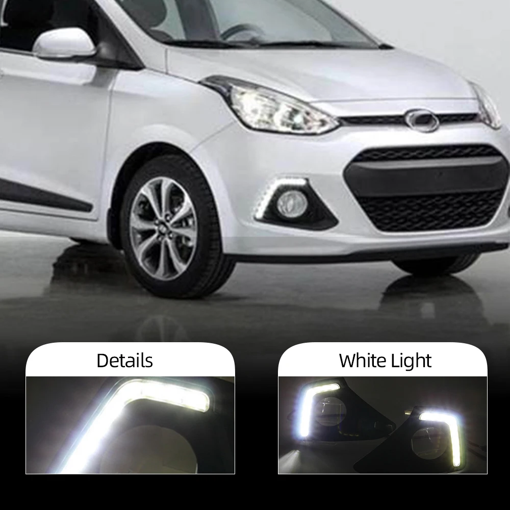 2 шт. Автомобильные светодиодные дневные ходосветильник огни для Hyundai I10 2013-2014 |