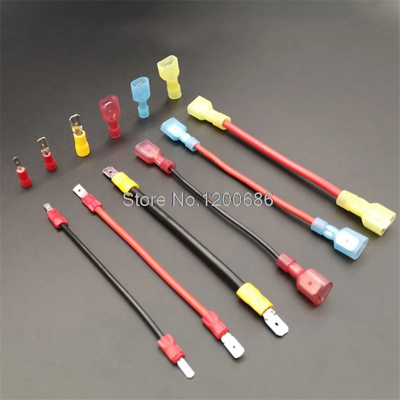 

10CM MDD MDFN 110 187 250 Insulated Spade Joint Connector Crimp Terminal Connectors Plug Wire Harness
