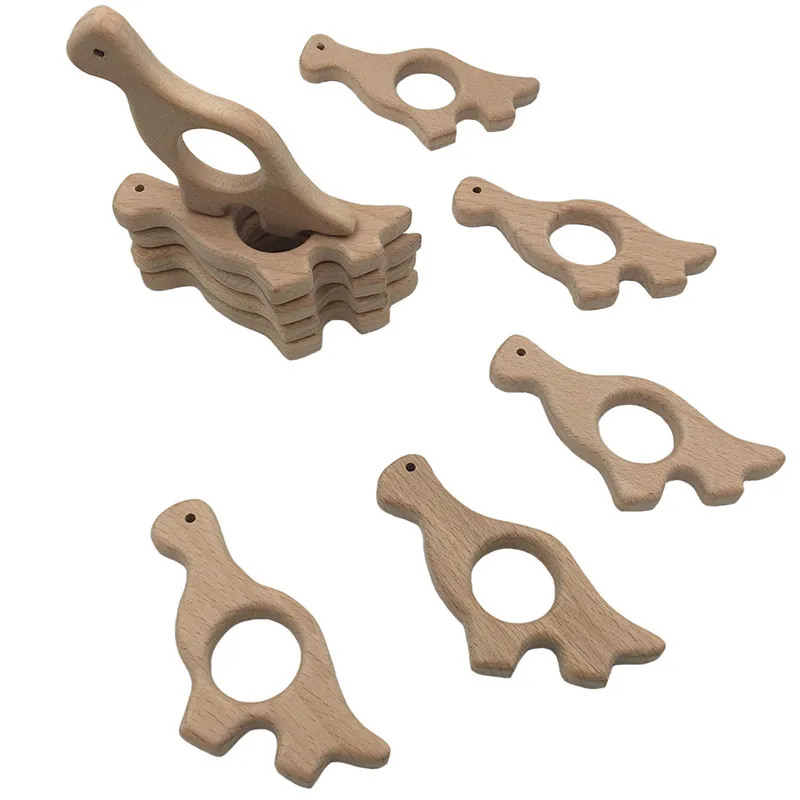 DIY динозавр Юрского периода форма ребенка деревянный Прорезыватель пищевого