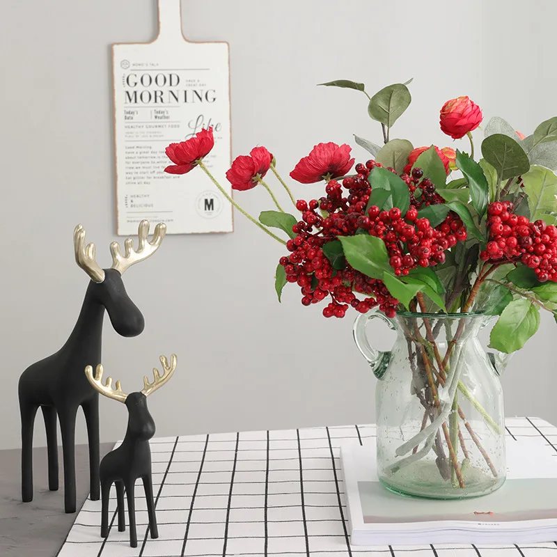 

Simulation Plant, 30cmRed，Berry Branches, Living Room, Home Decoration, Courtyard,Park Landscaping,Hotel, Shopping Mall Beautify