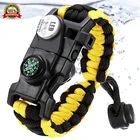 Браслет Паракорд для выживания на природе, спасательное оборудование для лагеря, многофункциональный инструмент, плетеный трос, экстренный сигнал