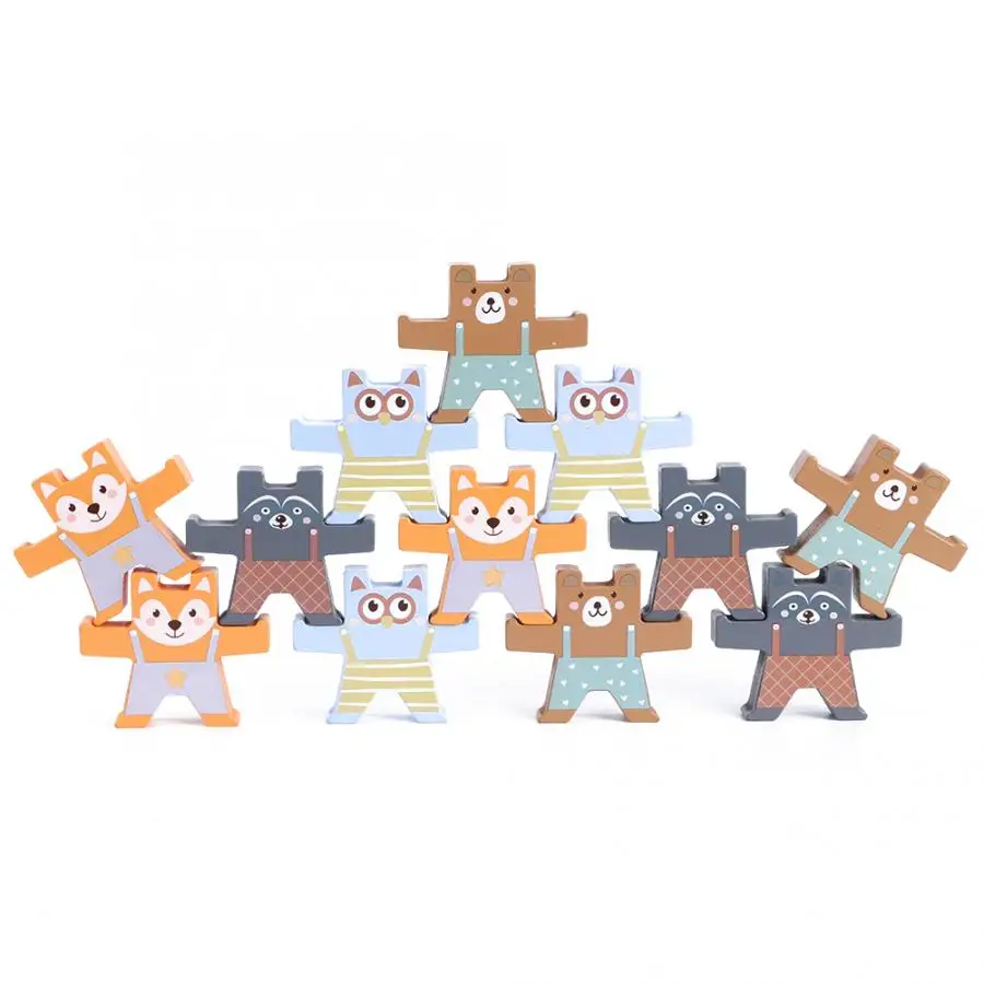 12 шт. деревянные игрушки Медведи|Блочные конструкторы| |