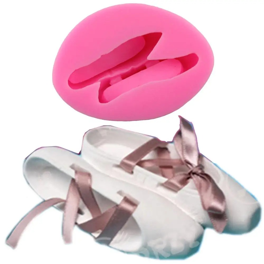 

New 3D Ballet Shoes Large Ballet Cake Mold a Pair of Ballet Shoes Silica Gel Mould Aromatherapy gypsum mold car pendant car deco