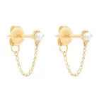 100% 925 стерлингового серебра Минимальный нежный Для женщин, ювелирное изделие для девочек белый морской жемчуг бисера серьги-гвоздики с цепью и кисточкой серьги