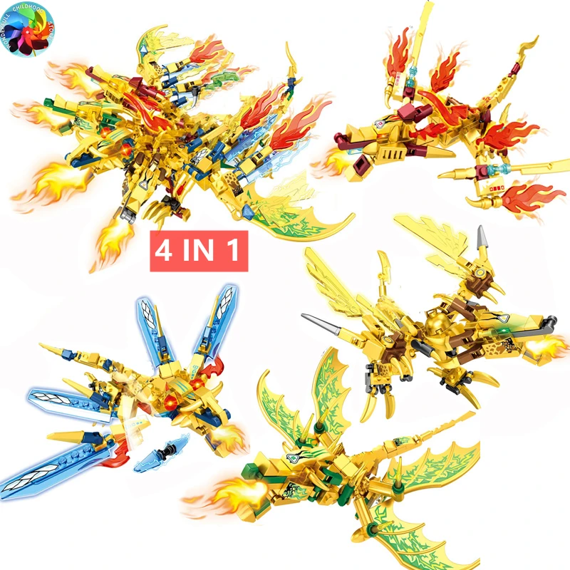 Фигурки ниндзя Кай Джей Зейн из м/ф Драконий рыцарь детские игрушки кирпичи