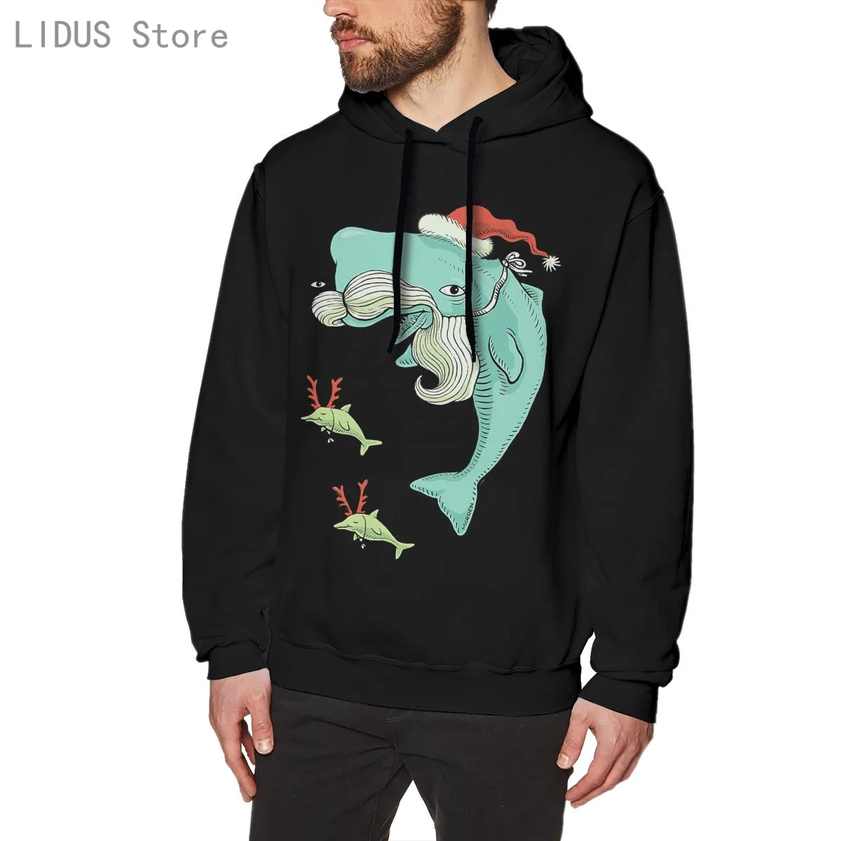 

Christmas Whale Hoodie Sweatshirts Harajuku Creativity Streetwear Hoodies