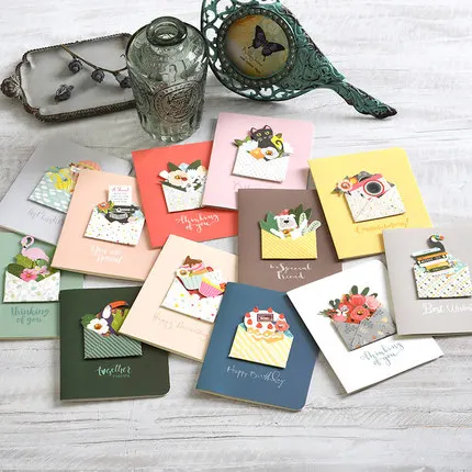 

ENO Greeting Mini Mail Box Birthday Greeting Card Small Gift Message Card Kids Birthday Party Favor