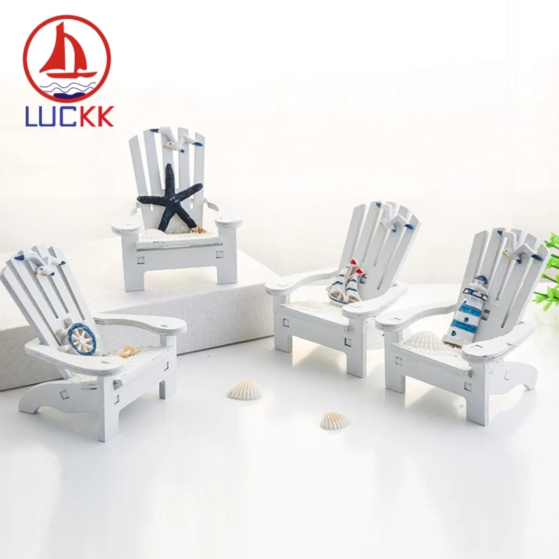 LUCKK 10 см Деревянный Мини стул в средиземноморском стиле модель пляжного кресла