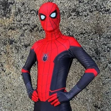 Newest Far From Home Cosplay Costume 3D Print Man Spandex Zentai Bodysuit Superhero Suit Adults/Kids