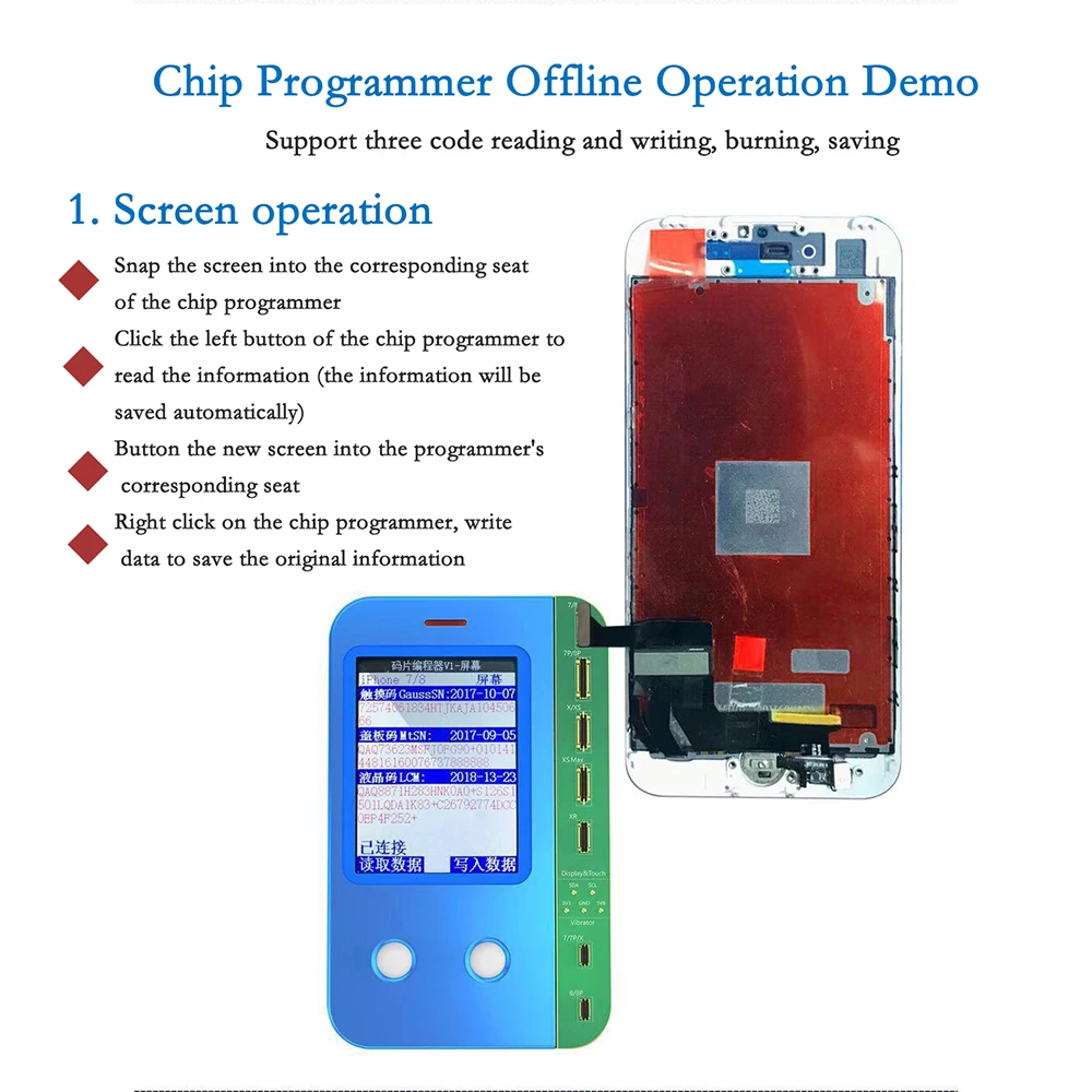 Программатор для ремонта чипов Apple инструмент с поддержкой 7/8/8P/XR/XS/Max