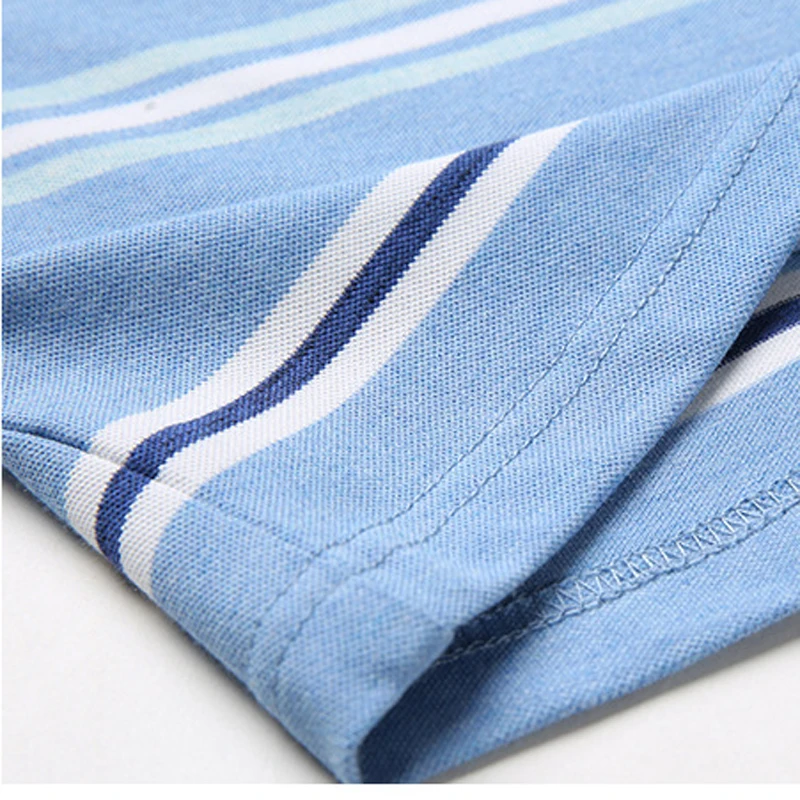 

High Quality Mens Polo Shirt Top 100% Cotton Stripes Plus Size Brand Short Sleeve for Summer Young Male Fashion Casual A07161506