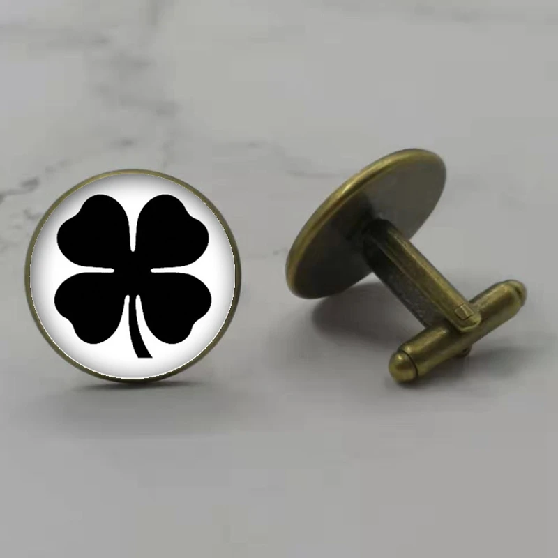 Ирландский Luck жених Свадебные манжеты Клевер ретро запонки рубашка бренд